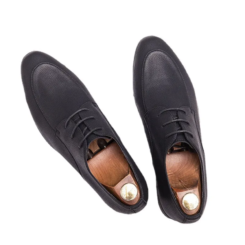 24 spring British men's business casual shoes men Korean version of pointed trend youth tie formal men's shoes