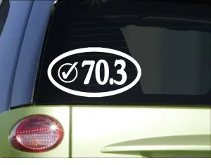 70.3 Check Oval *H973* 8" Sticker decal run shoes running triathlon bottle