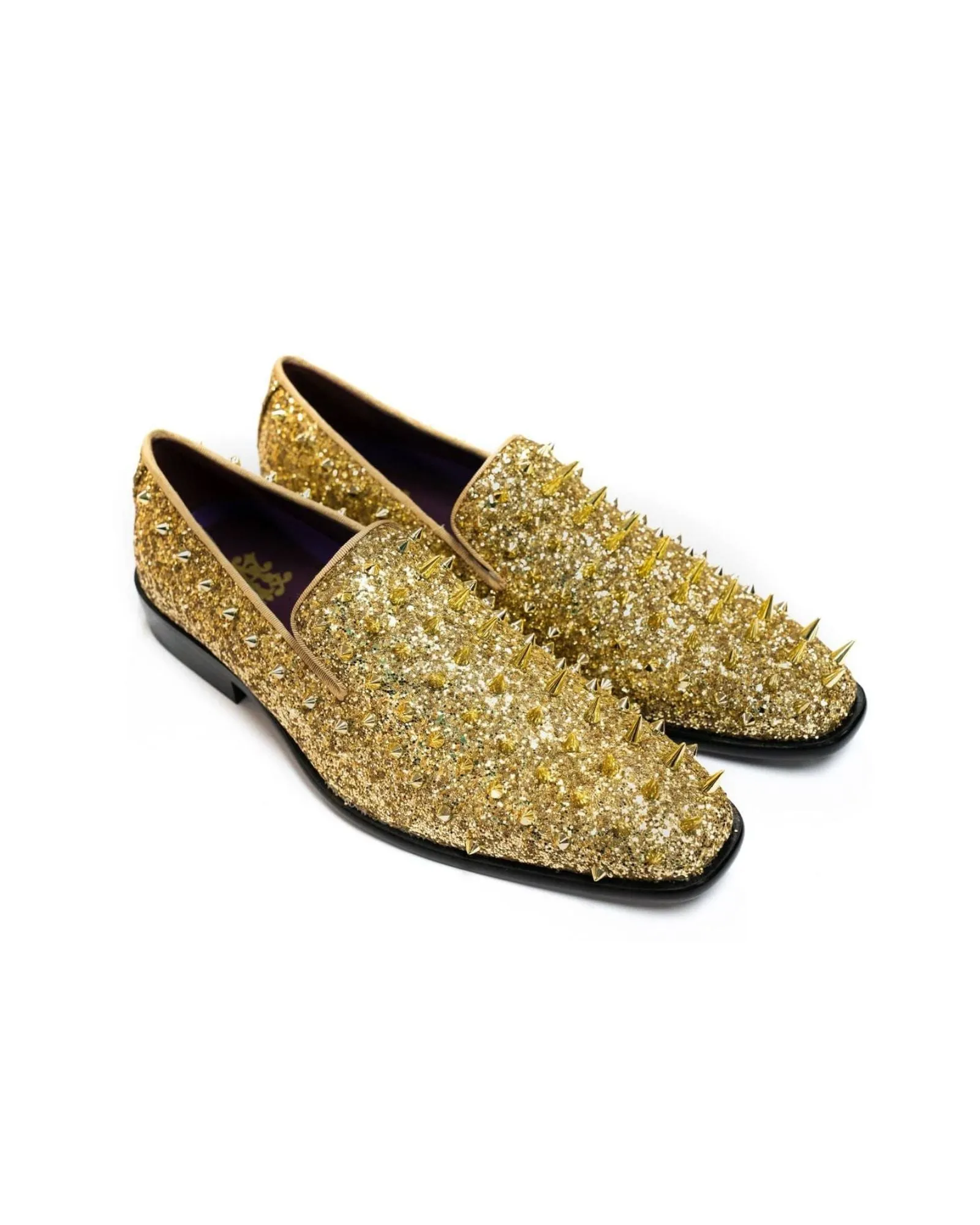 After Midnight Glitter Spike Formal Loafer in Gold-Multi
