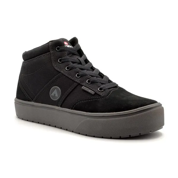 AirWalk Mens Venice Mid CT EH SF Black Canvas Work Boots