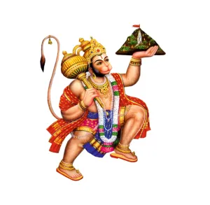 Akki Wold Pawan Putra Hanuman Ji Wall Sticker for Pooja Room, Living Room, Kids Room, Office, Hall (Muticolor, Size - 49Cm X 39Cm)