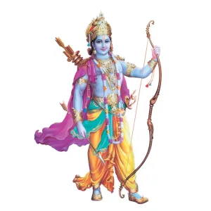 Akki Wold Shri Ram Bhagwan Wall Sticker for Pooja Room, Living Room, Kids Room, Office, (Muticolor, Size - 46Cm X 56Cm)
