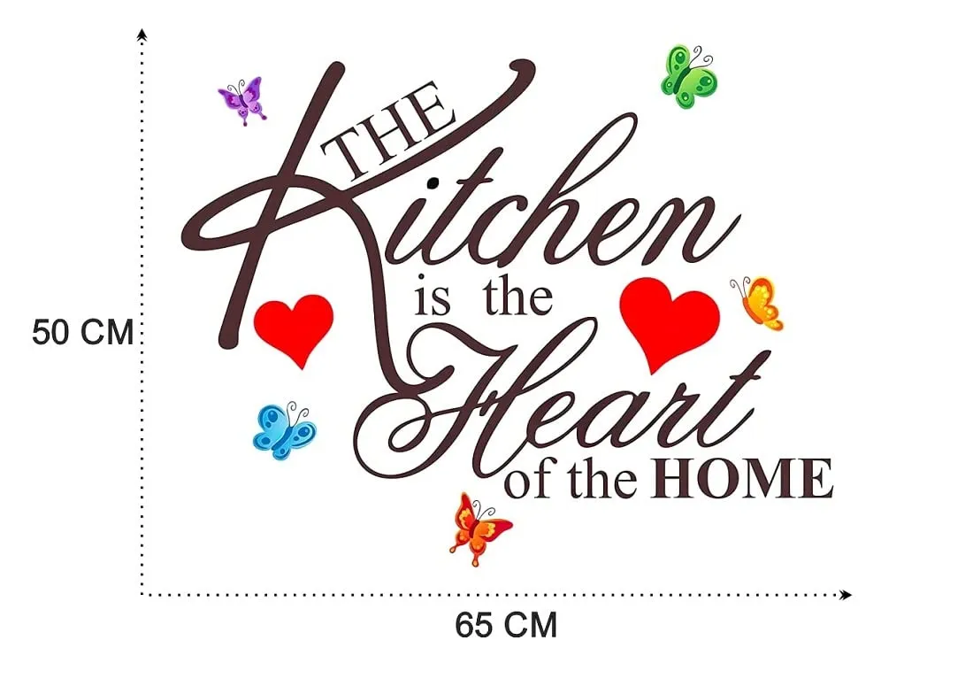 Akki Wold The Kitchen in The Heart of Home for Kitchen Wall Sticker (Multicolor, Size - 4 Cm X 65 Cm)