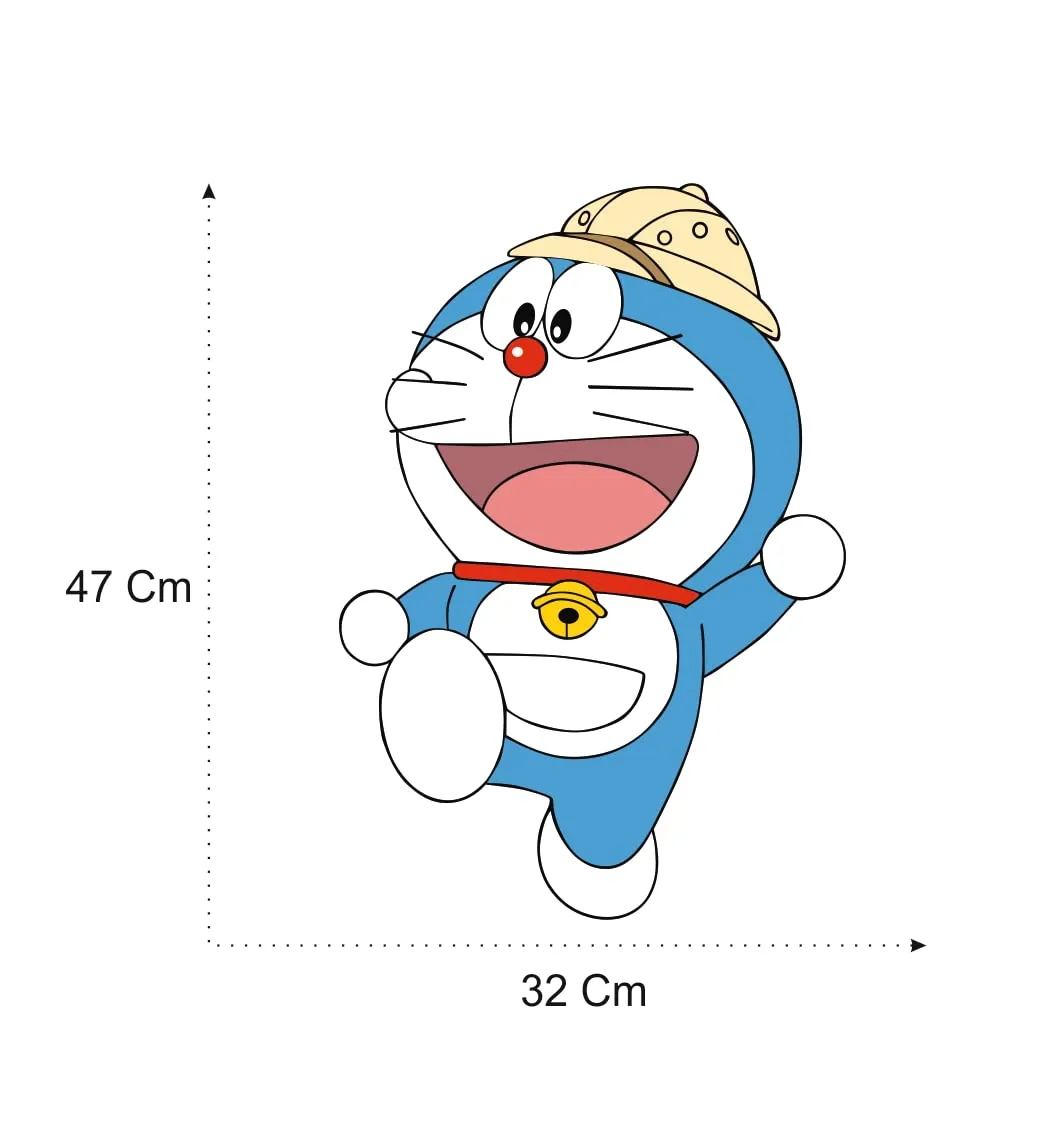 Akki World Doraemon Cartoon Painting Wall Sticker for Living Room, Kids Room Size - 32Cm X 47 Cm