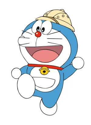 Akki World Doraemon Cartoon Painting Wall Sticker for Living Room, Kids Room Size - 32Cm X 47 Cm