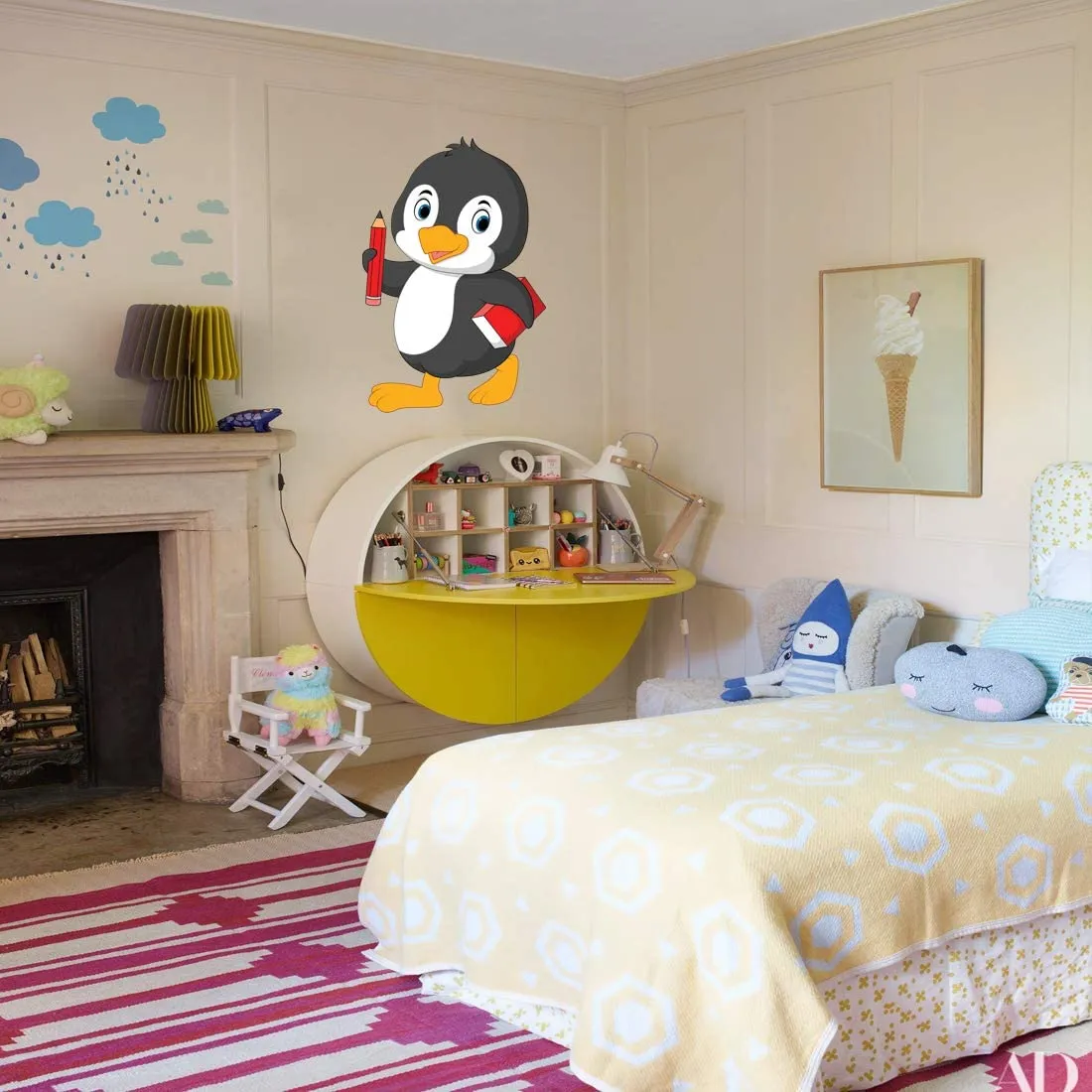 Akki World Duck Baby Wall Sticker for Living Room, Bedroom, Kids Room (Size - 41 Cm X 61 Cm)