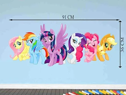 Akki World Little Cutie Unicorns Sticker | Wall Sticker for Living Room/Bedroom/Office and All Decorative Stickers Size - 36 Cm X 91 Cm