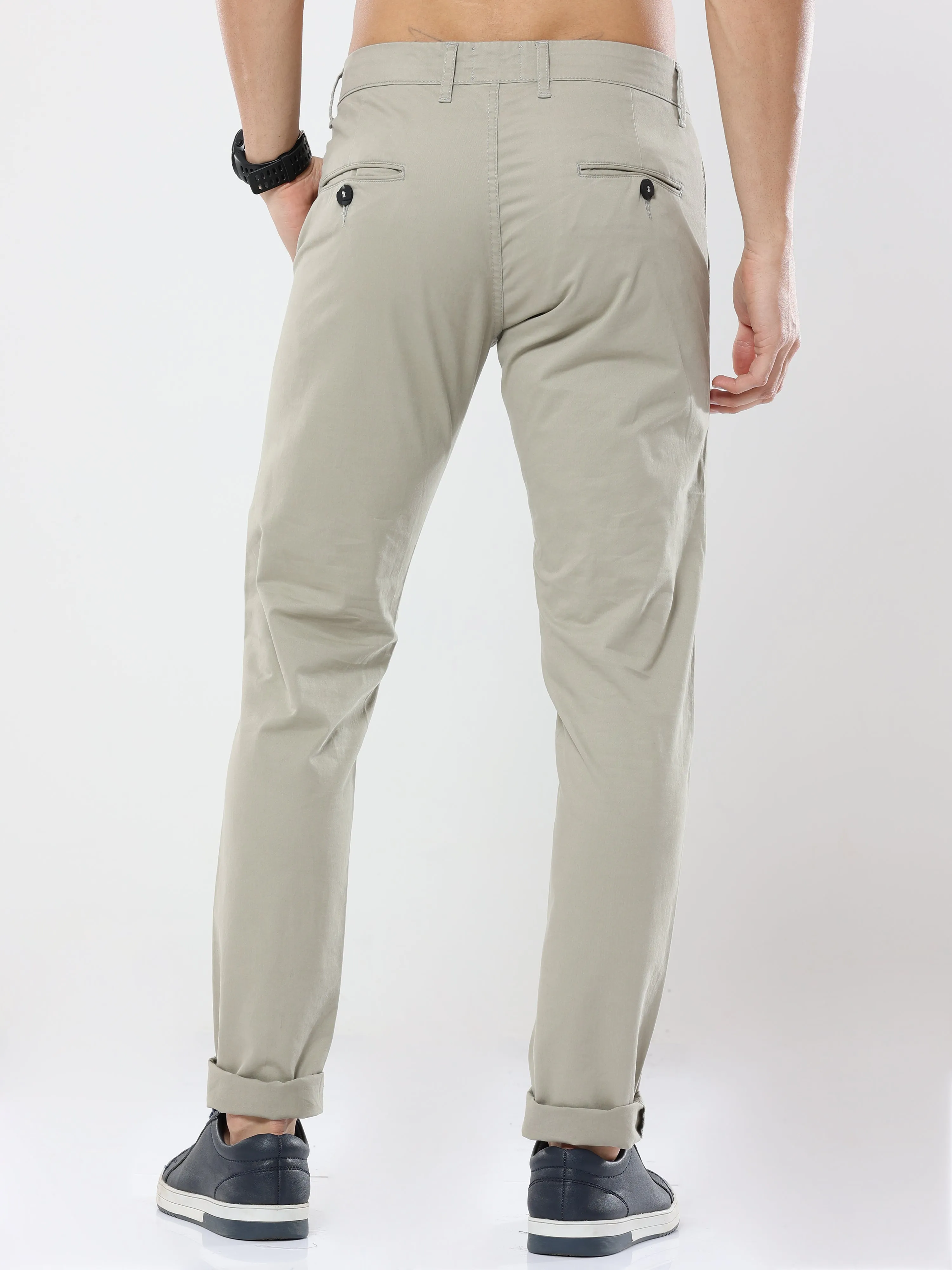 Albatross Plain classic Trout Gray chinos for mens