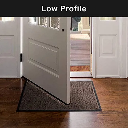 Amagabeli 2 Pack Large Outdoor Door Mats Rubber Shoes Scraper 24" x 36" for Front Door Entrance Outside Doormat Brown BG346