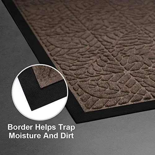 Amagabeli 2 Pack Large Outdoor Door Mats Rubber Shoes Scraper 24" x 36" for Front Door Entrance Outside Doormat Brown BG346