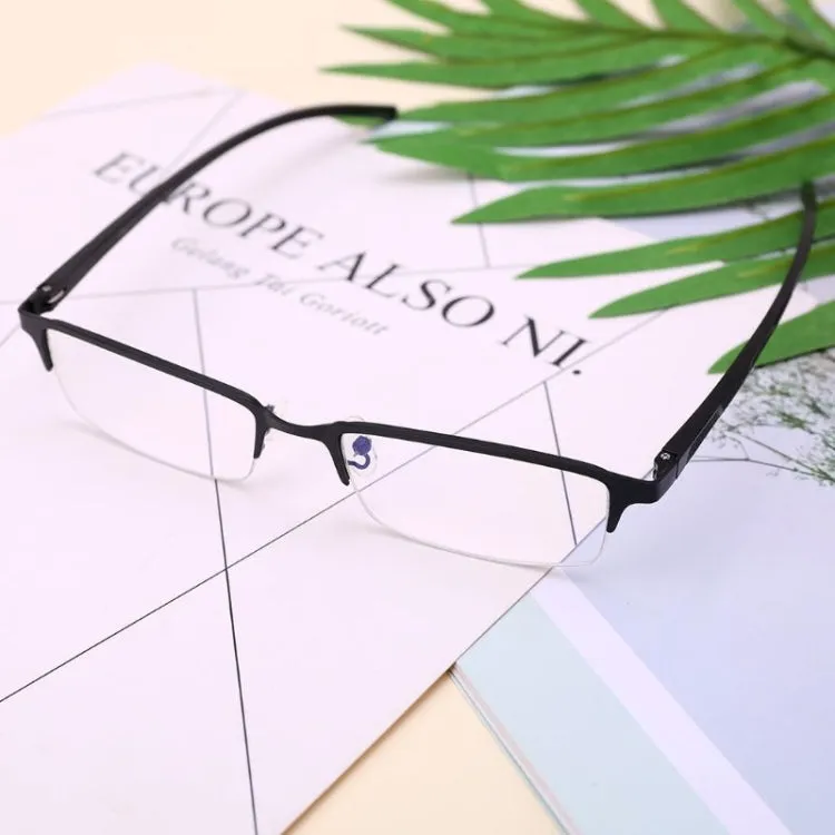 Anti Blu-ray Business Eye Glasses for Men Metal Frame Plain Glass Spectacles(Gold Frame)