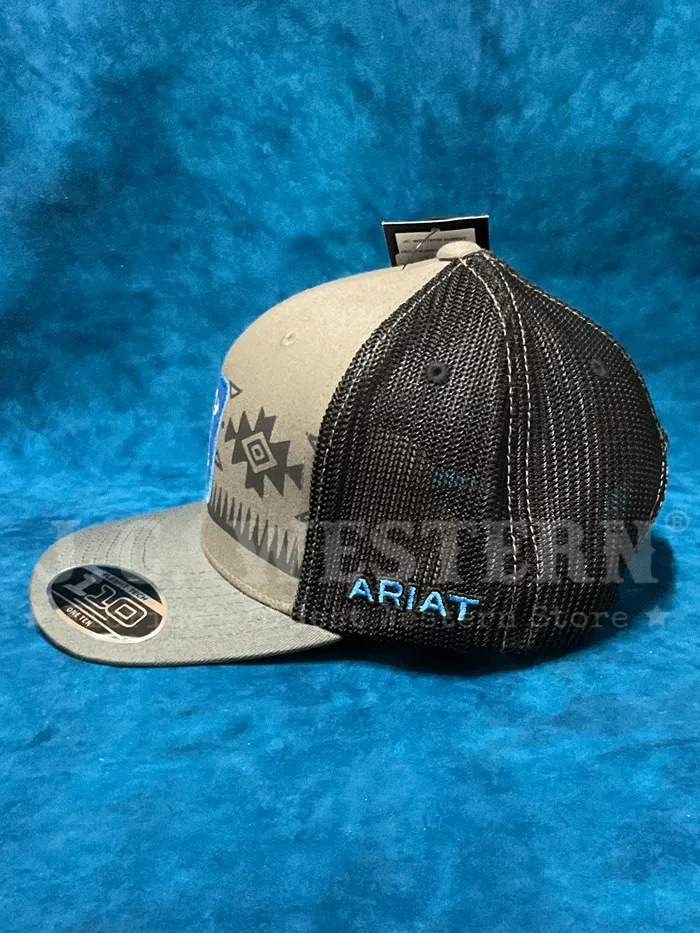 Ariat A300064806 Flexfit 110 Snap Back Southwestern Shield Cap Grey