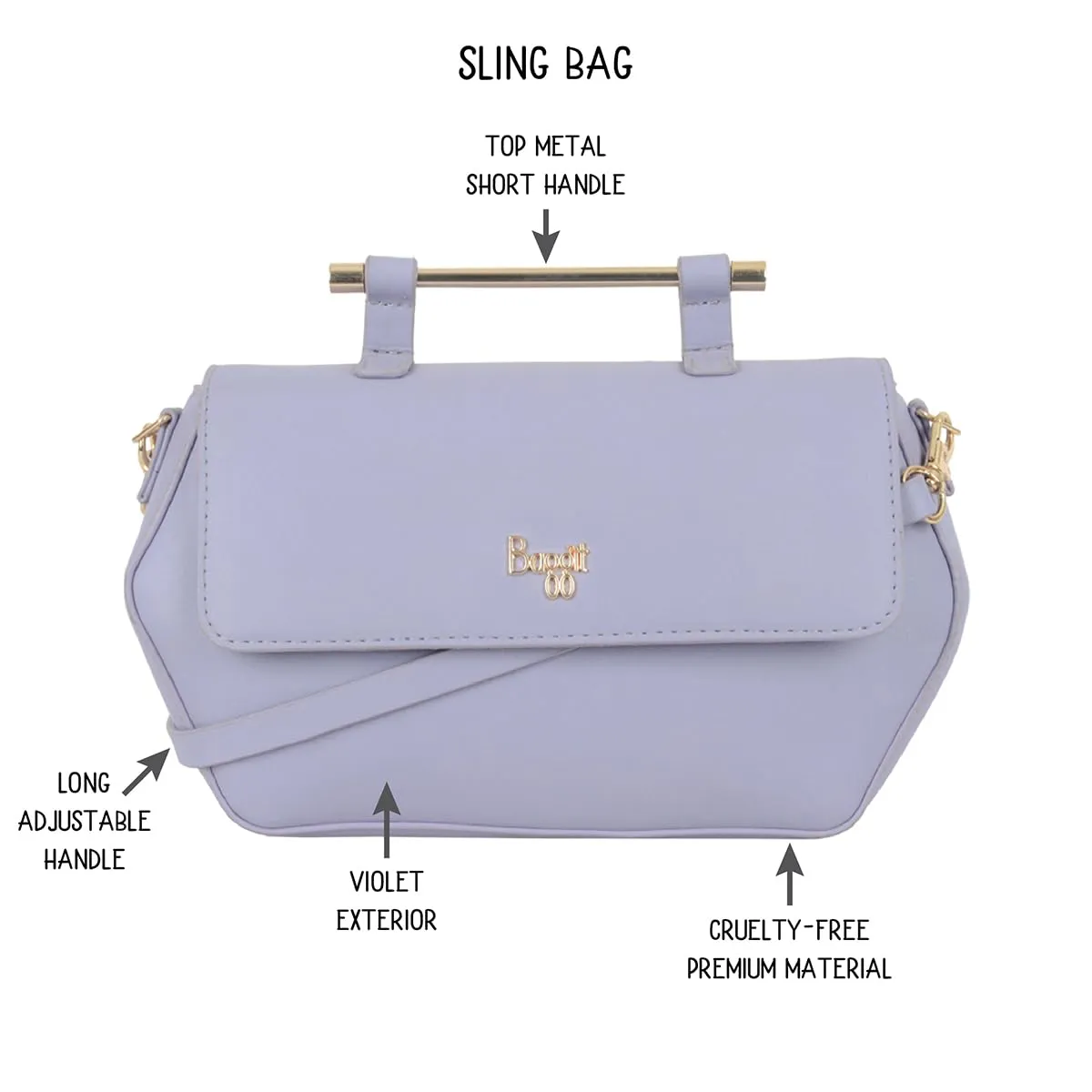 Baggit Women's Sling Bag (Violet)