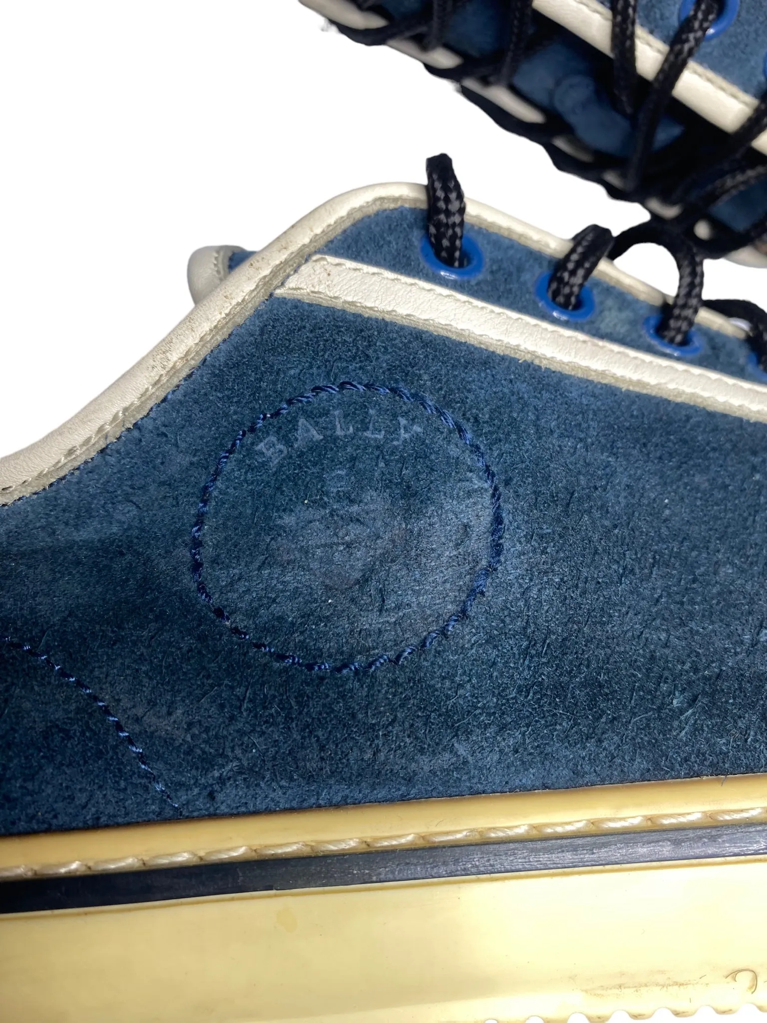 Bally Switzerland Suede Blue White Casual Sneaker Shoes Men's (Size: 11) BS11947