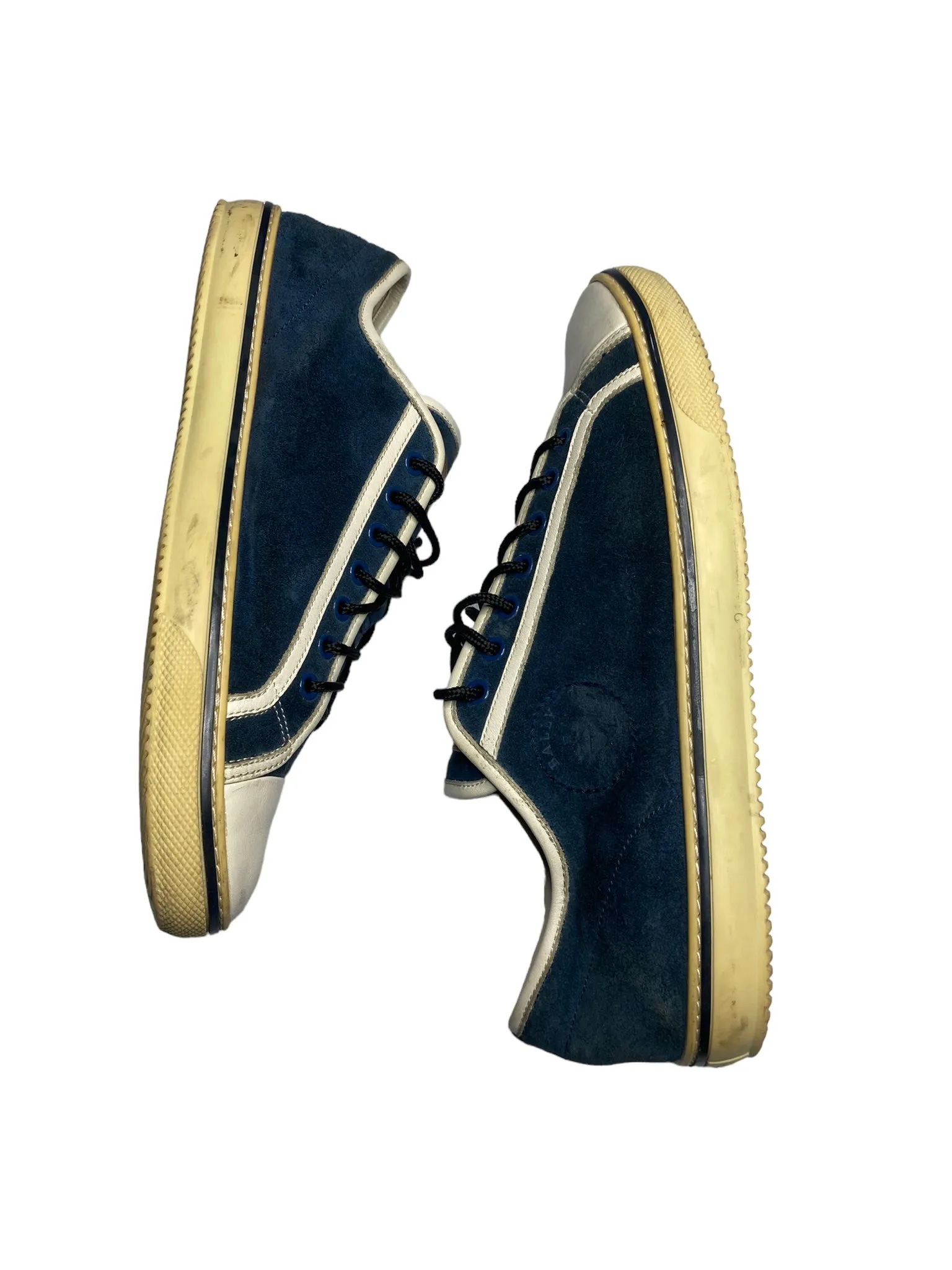 Bally Switzerland Suede Blue White Casual Sneaker Shoes Men's (Size: 11) BS11947