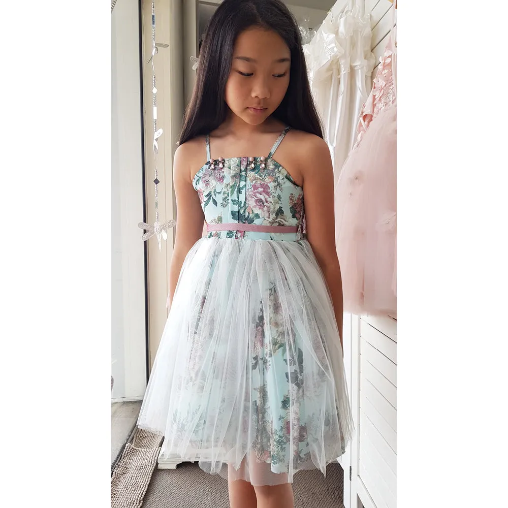 Beggi Blue Vintage Rose Party Dress
