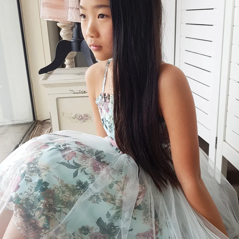 Beggi Blue Vintage Rose Party Dress