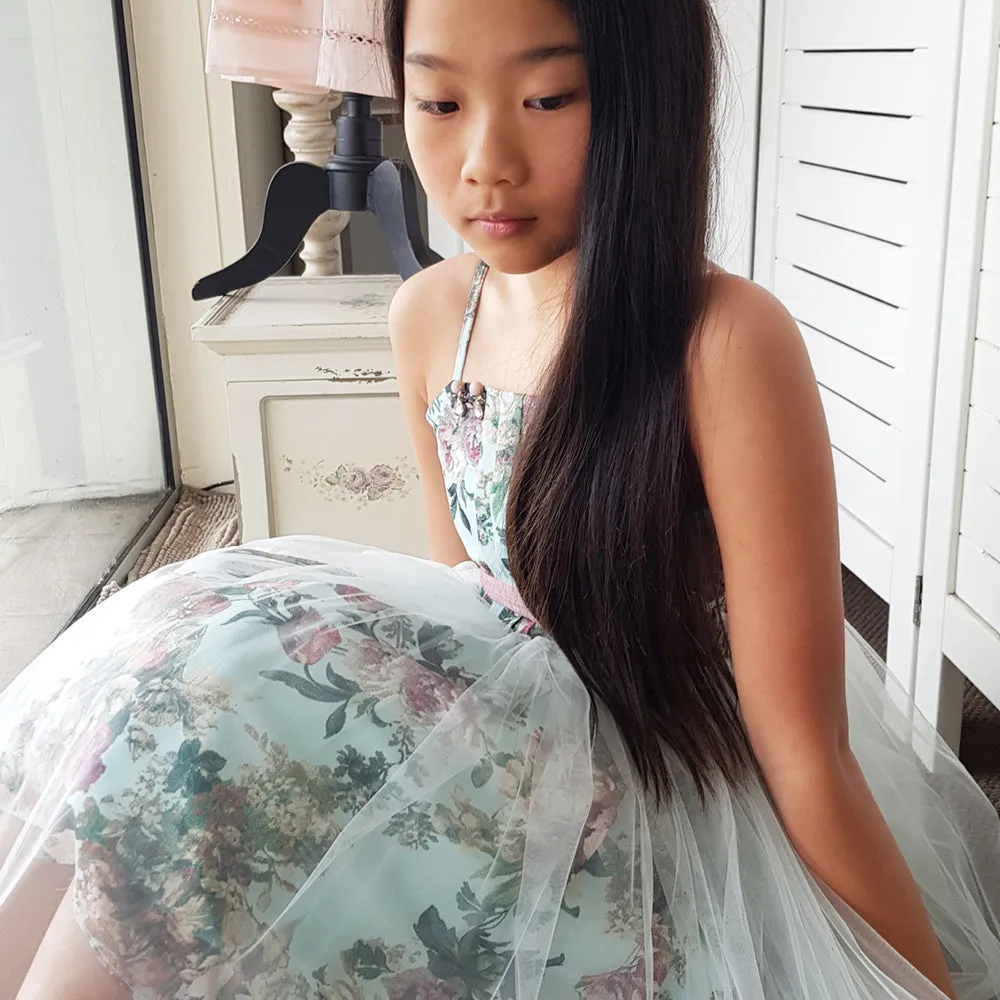 Beggi Blue Vintage Rose Party Dress