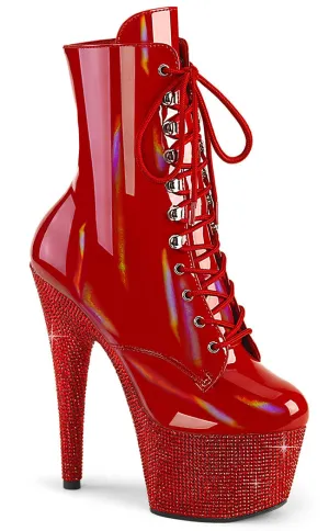 BEJEWELED-1020-7 Red Holo Rhinestone Boots