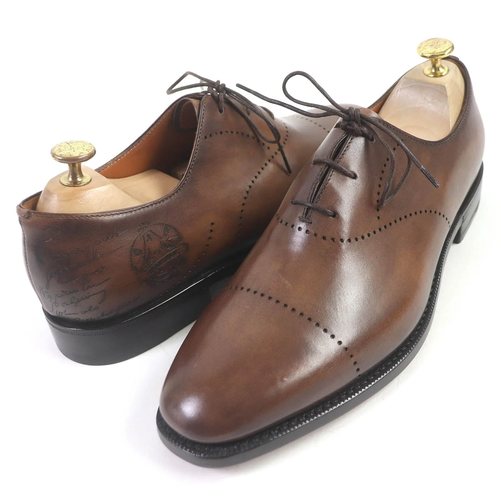 Berluti Calligraphy Scritto Leather Dress Shoes Brown