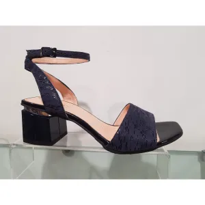 Bioeco 3942 Navy Block Heel Dress Sandal matching bag available