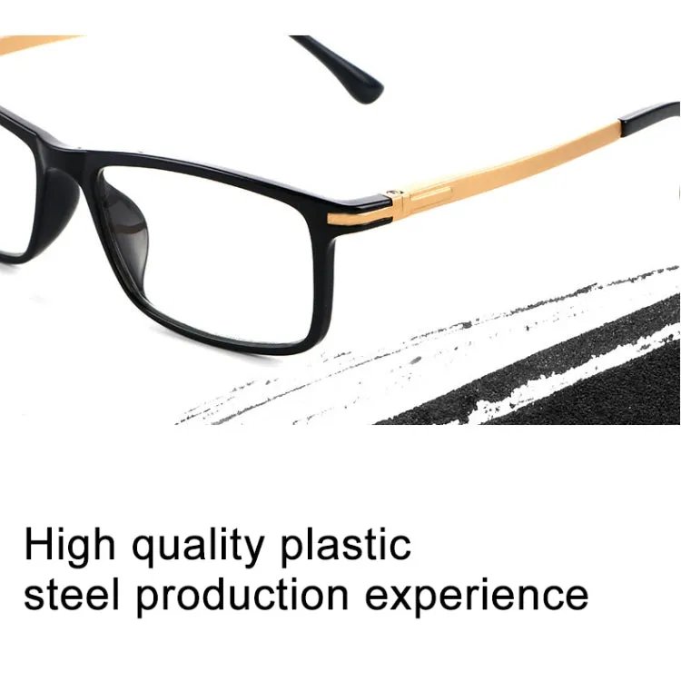 Black Frame Spring Hinge Anti Fatigue & Blue-ray Presbyopic Glasses,  4.00D