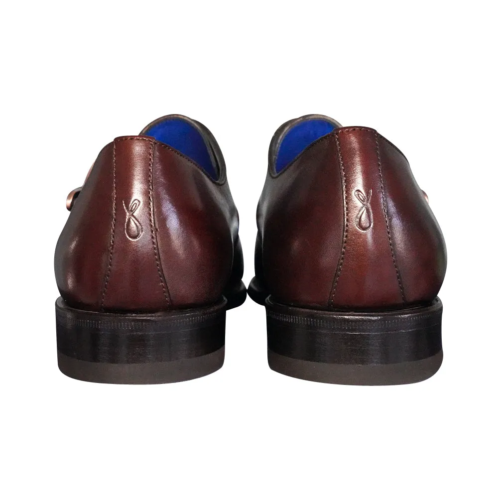Cacao With Rose Gold Hardware Monk Strap
