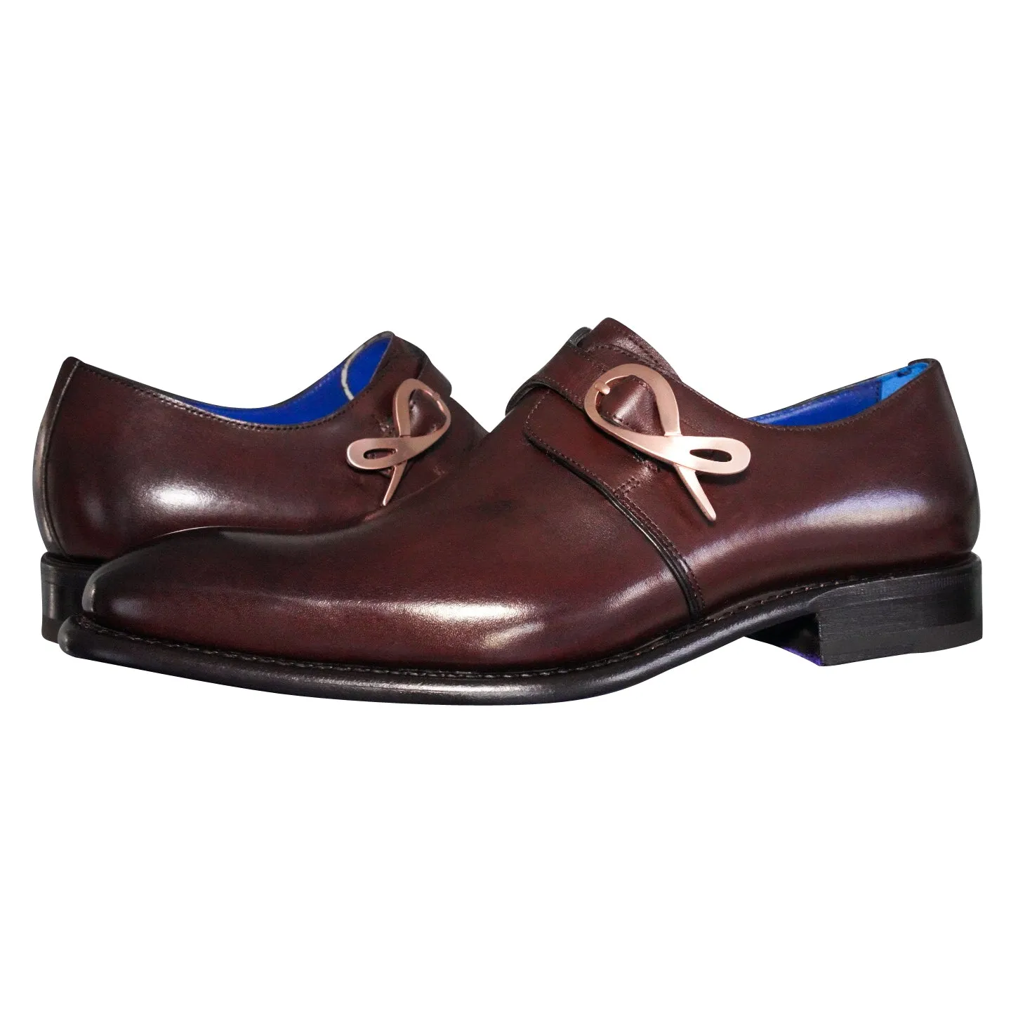 Cacao With Rose Gold Hardware Monk Strap