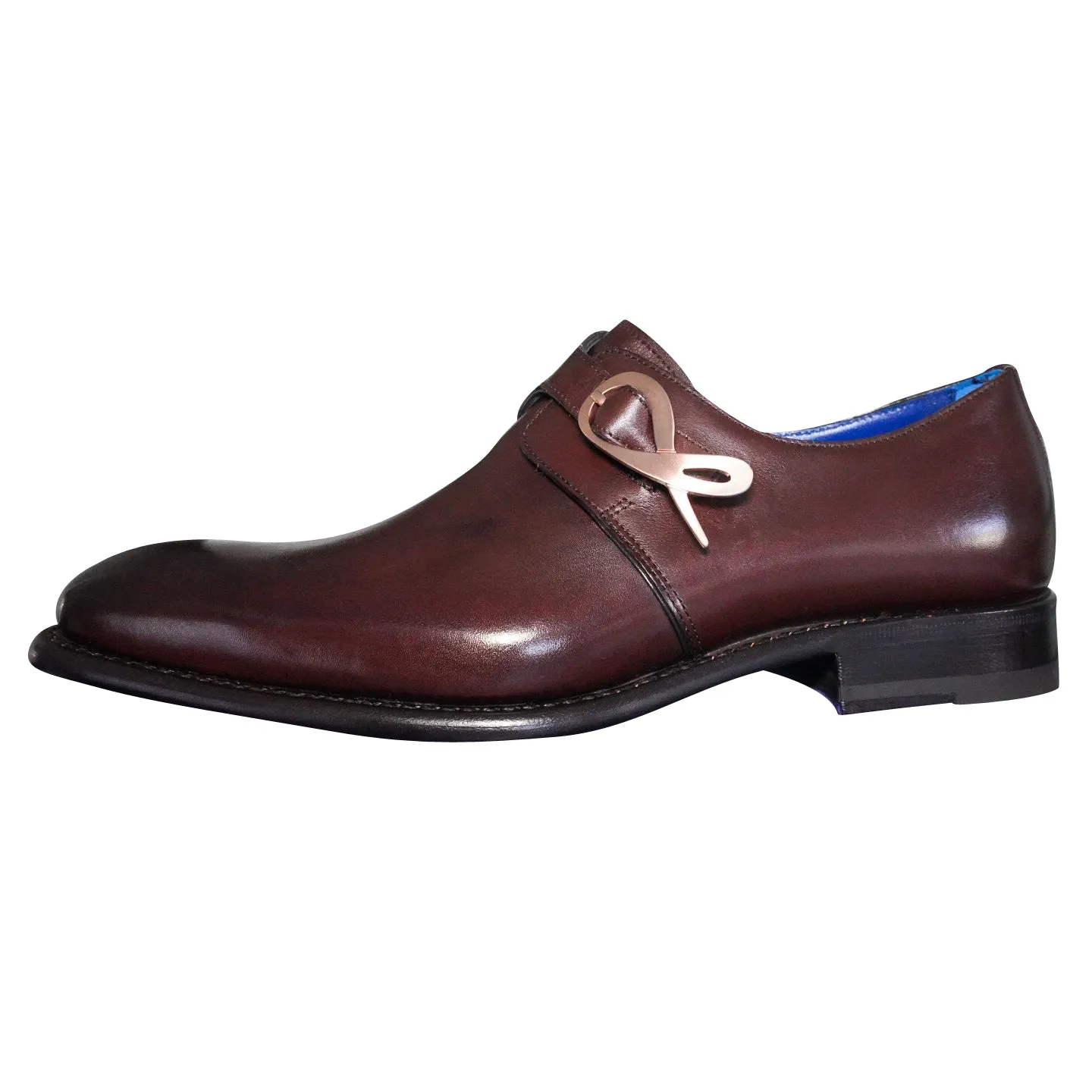 Cacao With Rose Gold Hardware Monk Strap