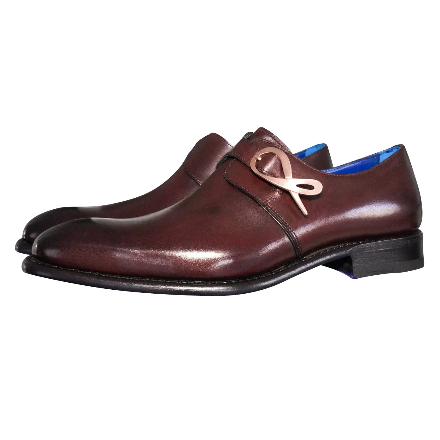 Cacao With Rose Gold Hardware Monk Strap