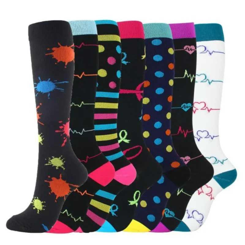 Colorful Compression Stocking For Women (7-Pack)