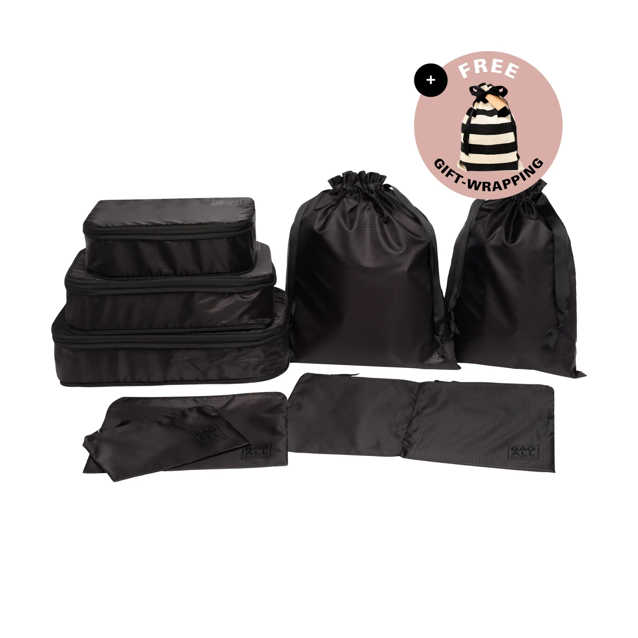 Compression Cubes & Packing Bags Set, 8-pack, Black