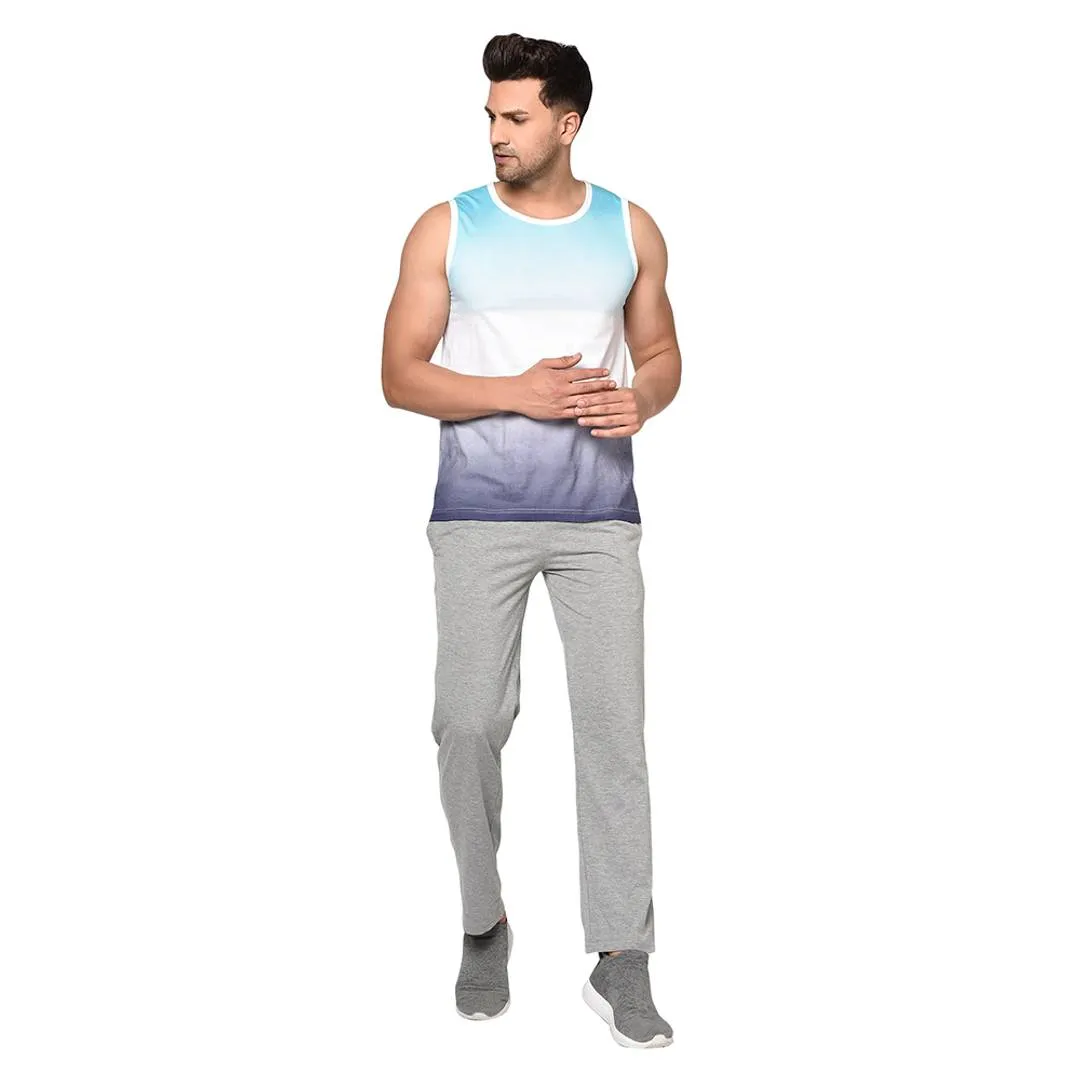 Cotton Blend Light Grey Track Pant/Pyjama For Men