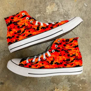 Custom Converse Shoes - Fall Digi Digital Pixel Camouflage Custom Converse