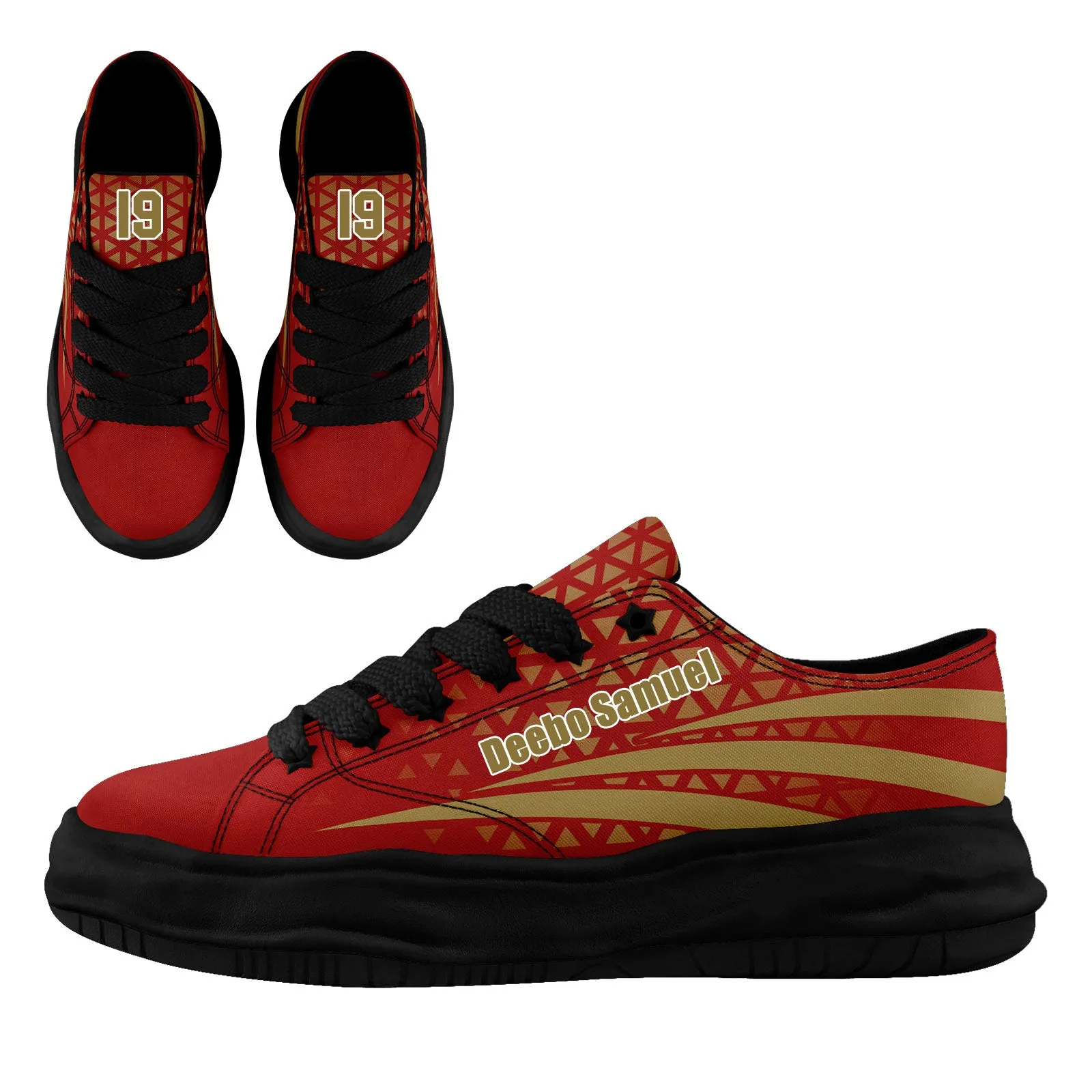 Custom Yellow Red California Shoes Personalized Sneaker FN038-D023003-25