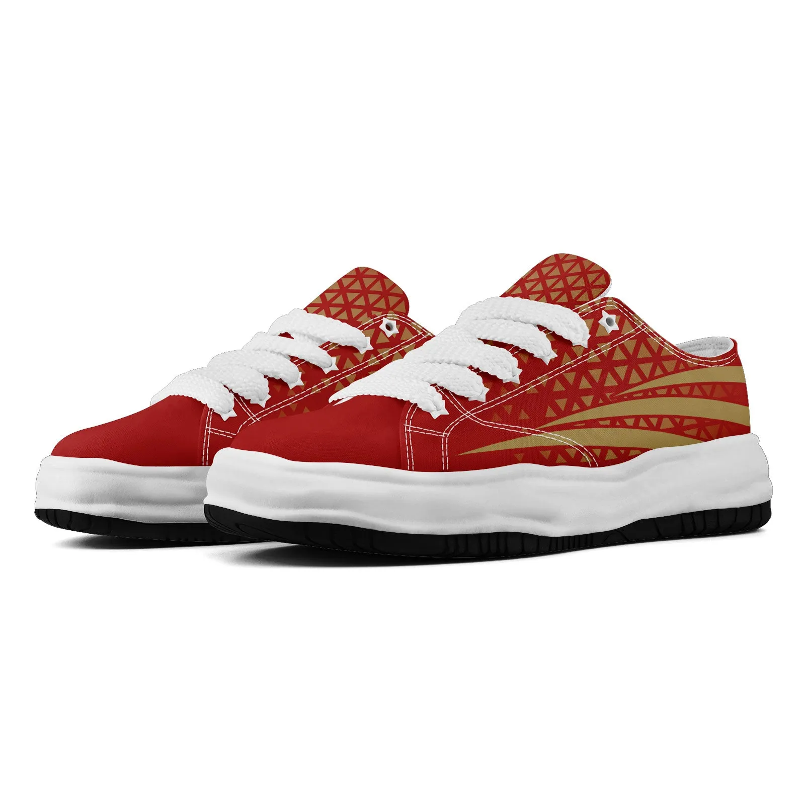 Custom Yellow Red California Shoes Personalized Sneaker FN038-D023003-25