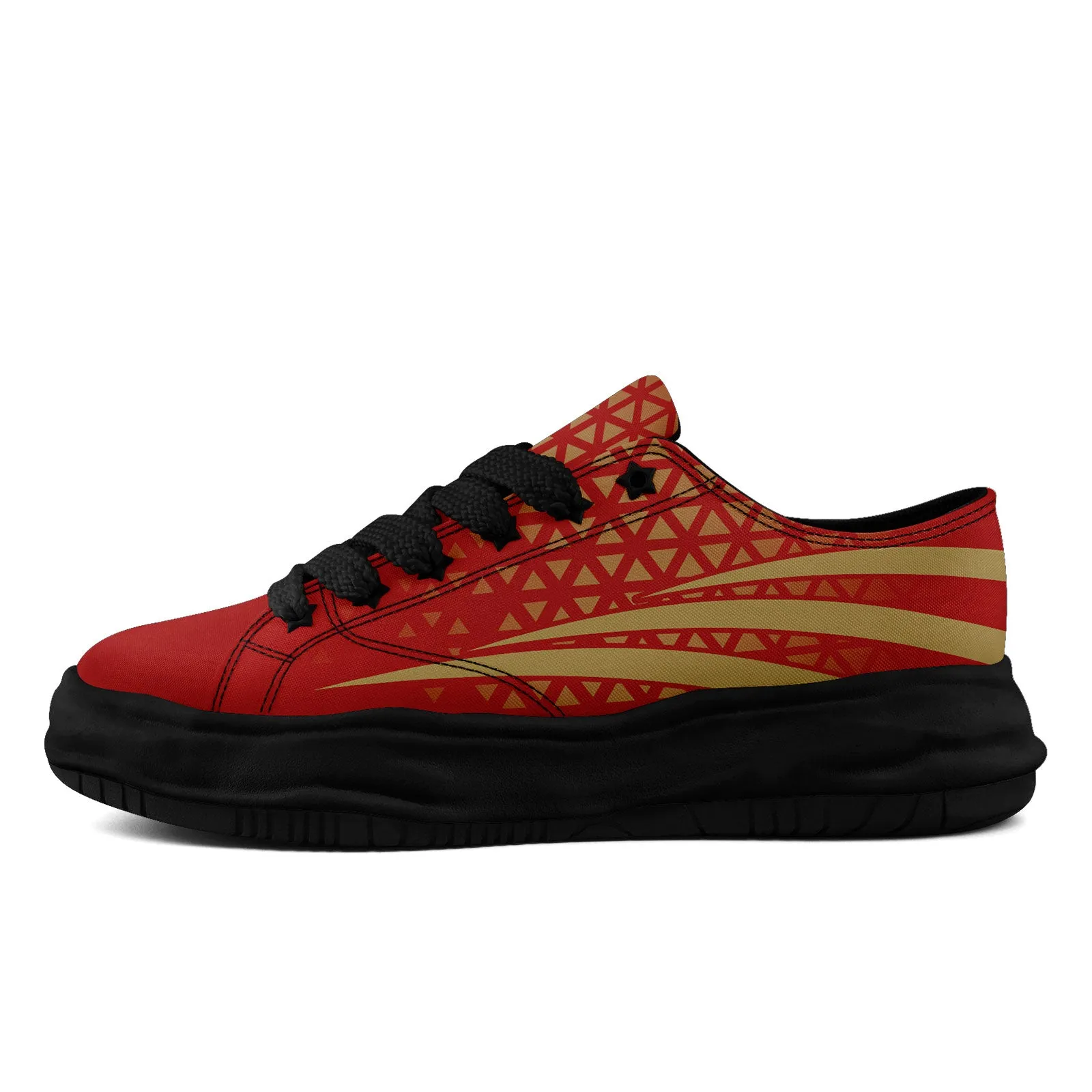 Custom Yellow Red California Shoes Personalized Sneaker FN038-D023003-25