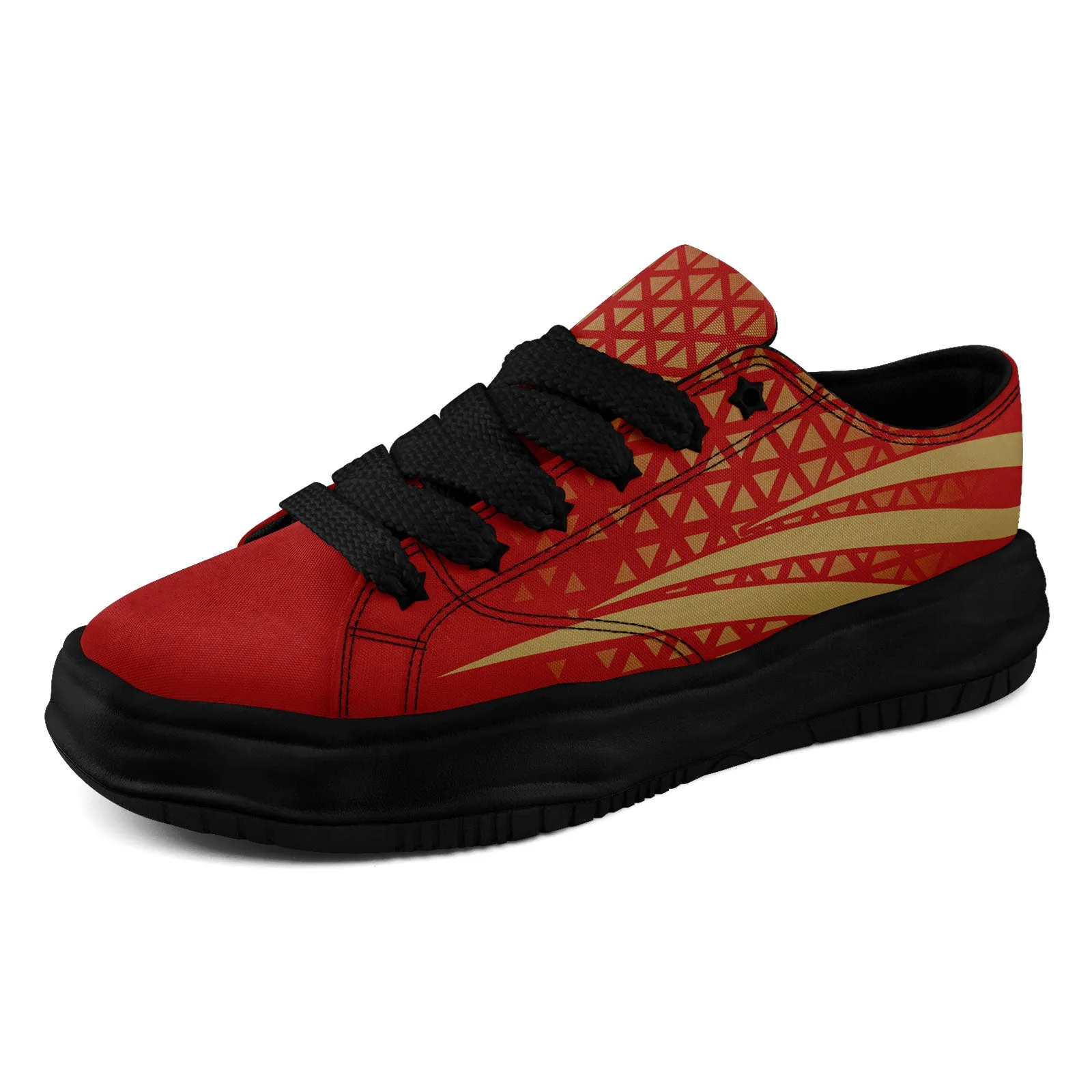 Custom Yellow Red California Shoes Personalized Sneaker FN038-D023003-25