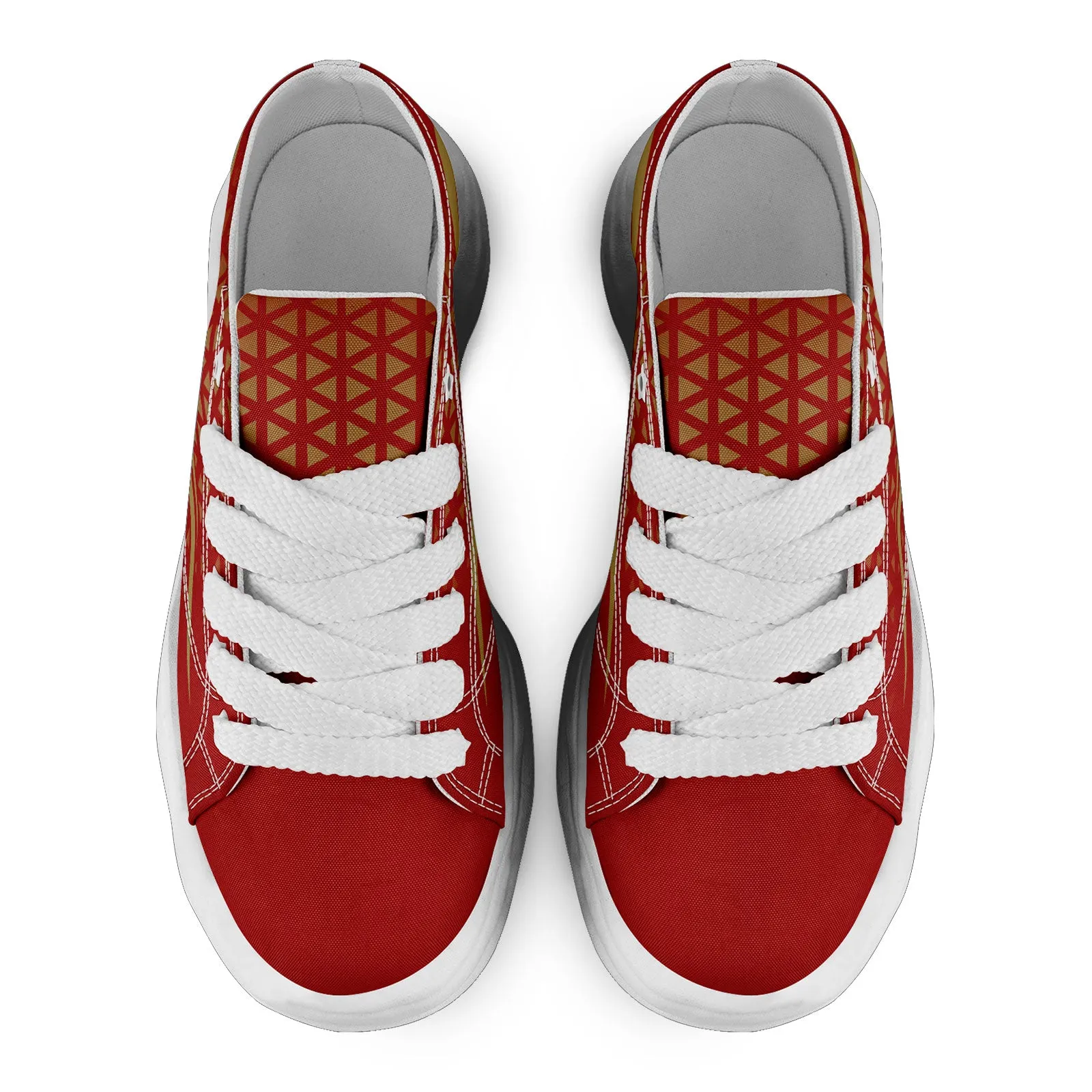 Custom Yellow Red California Shoes Personalized Sneaker FN038-D023003-25
