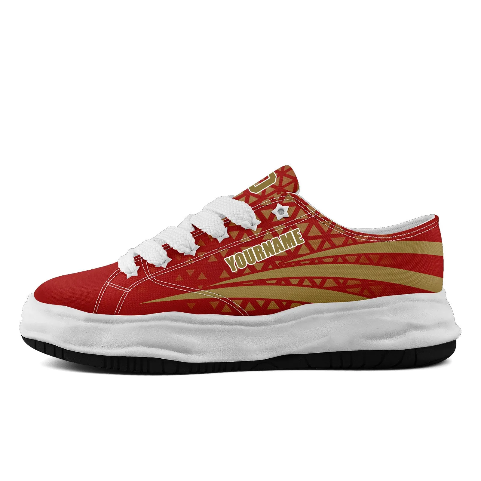 Custom Yellow Red California Shoes Personalized Sneaker FN038-D023003-25