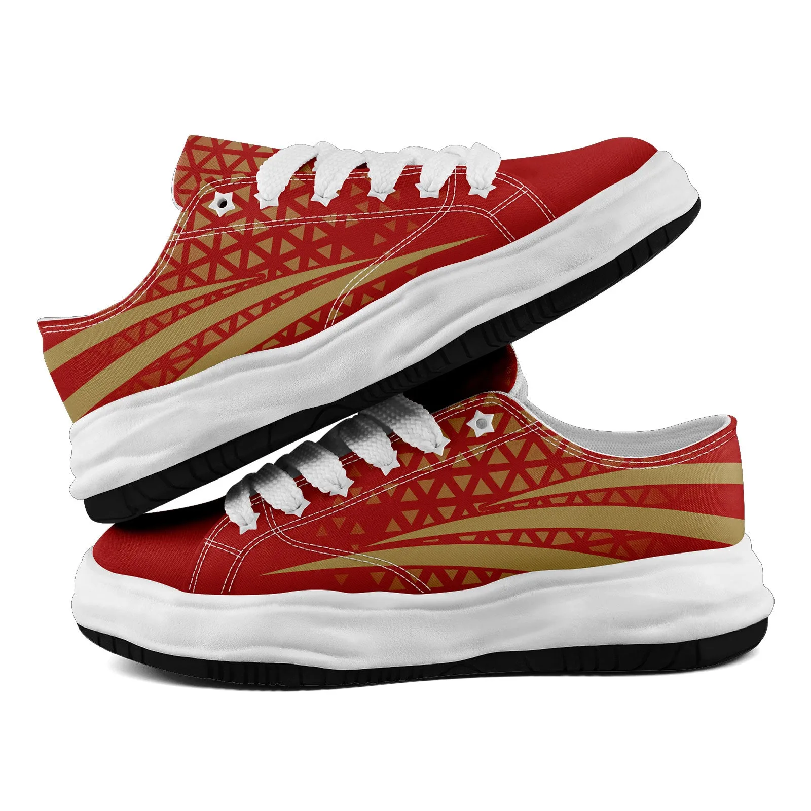 Custom Yellow Red California Shoes Personalized Sneaker FN038-D023003-25