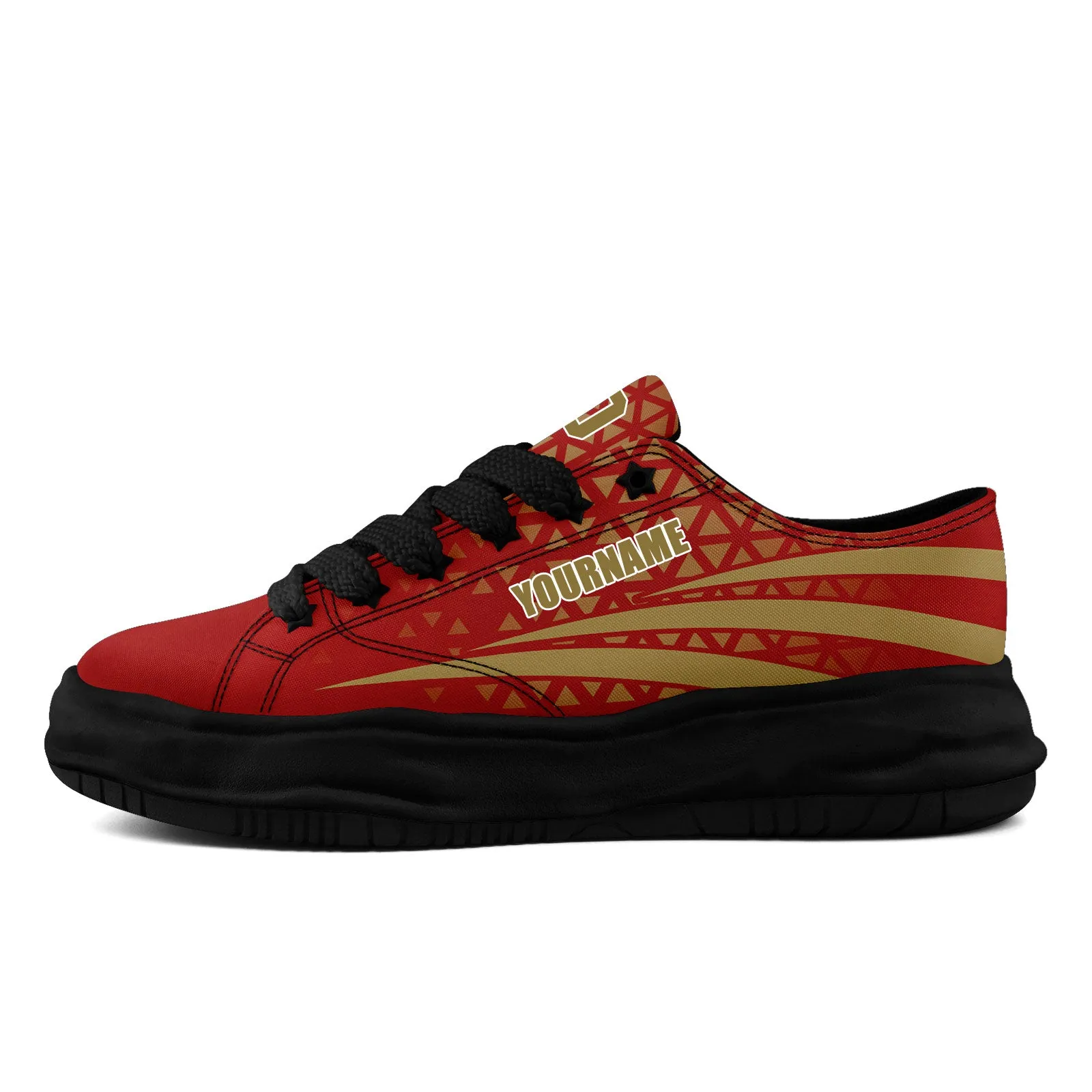 Custom Yellow Red California Shoes Personalized Sneaker FN038-D023003-25