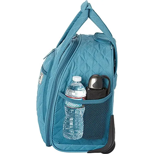 Delsey Quilted Rolling Underseat Bag For Carry-On Fits Overhead & Under Airline Seat - (Black)