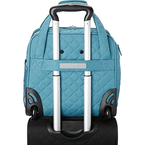 Delsey Quilted Rolling Underseat Bag For Carry-On Fits Overhead & Under Airline Seat - (Black)