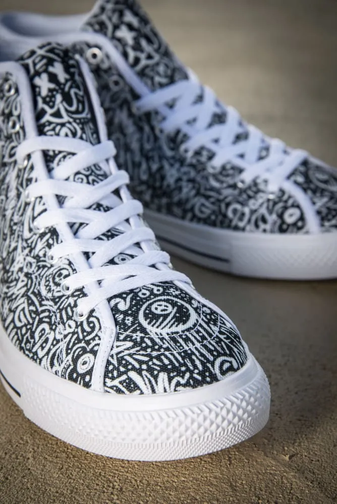 Devious Doodle Print Men's Canvas High Top Sneaker