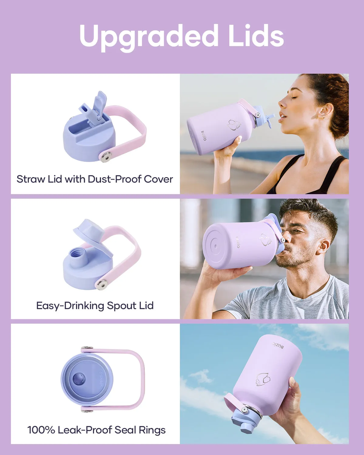 Duet Series Half Gallon Water Bottle | 64oz