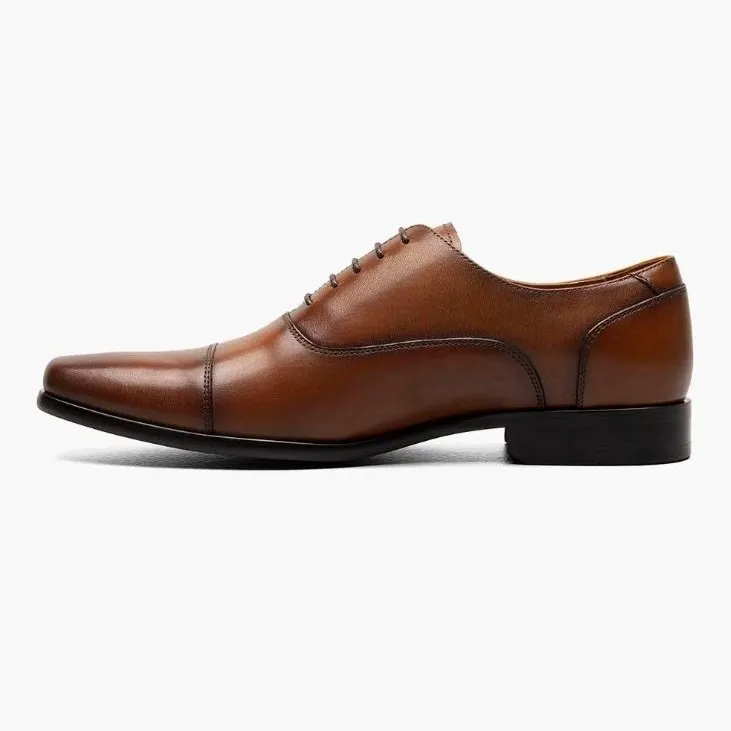 Florsheim Mens Postino Cognac Brown Oxford Cap Toe Leather Dress Shoes
