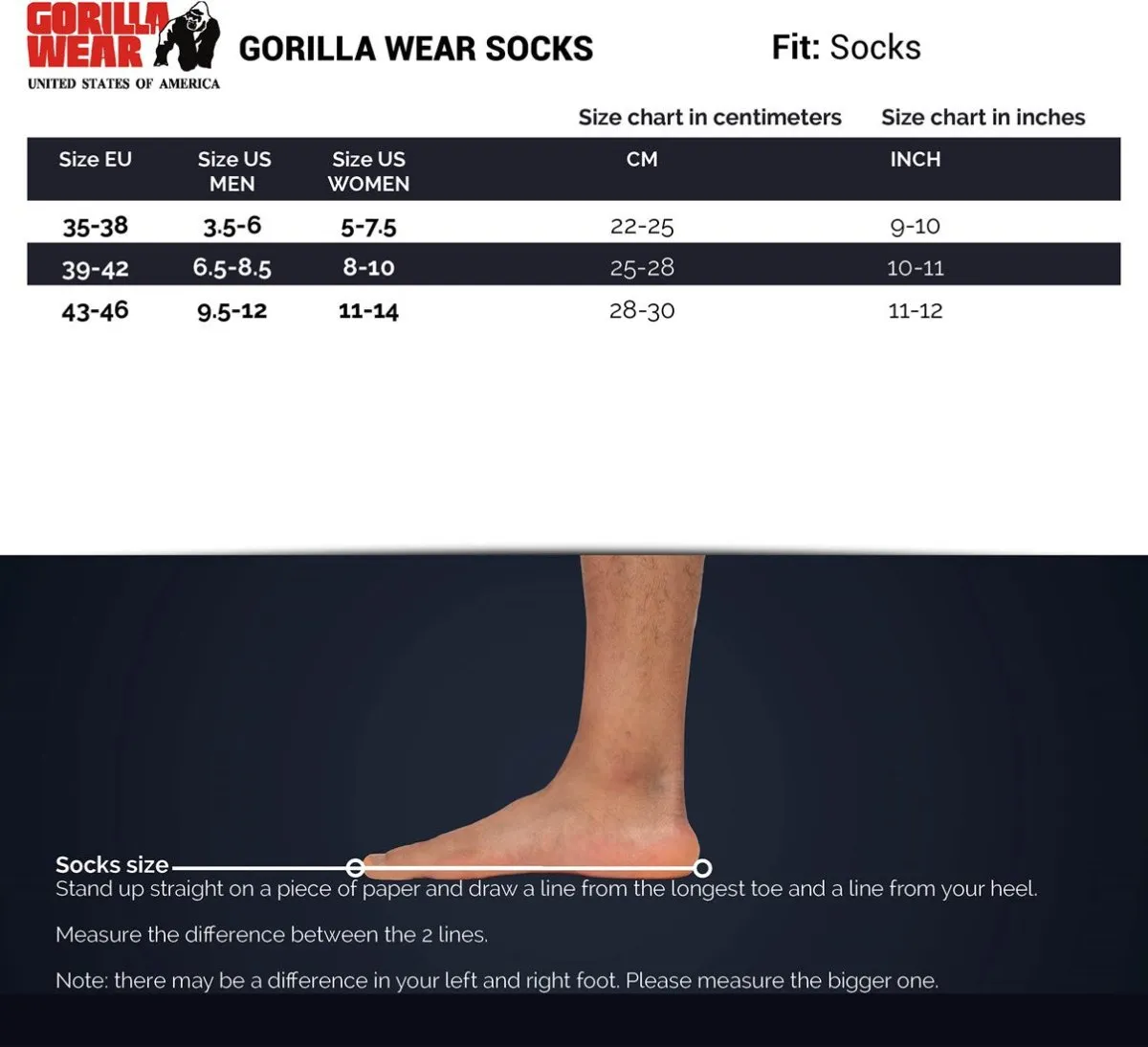 Gorilla Wear Quarter Socks 2-Pack - Black