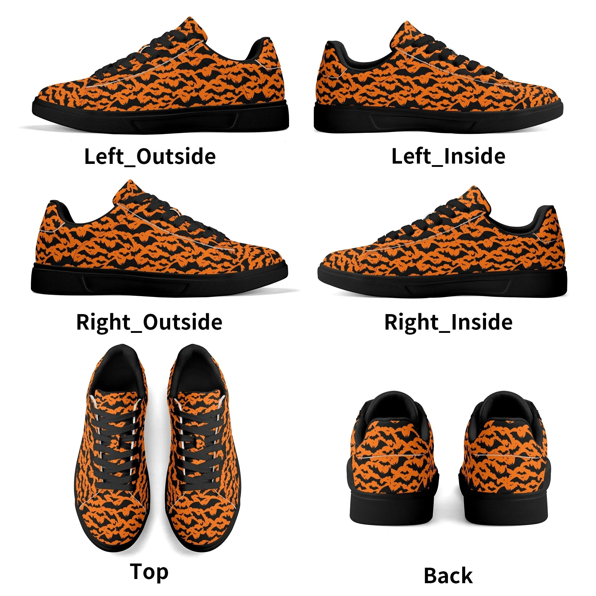 Halloween Bats Adult Lightweight Brand Low Top Leather Shoes