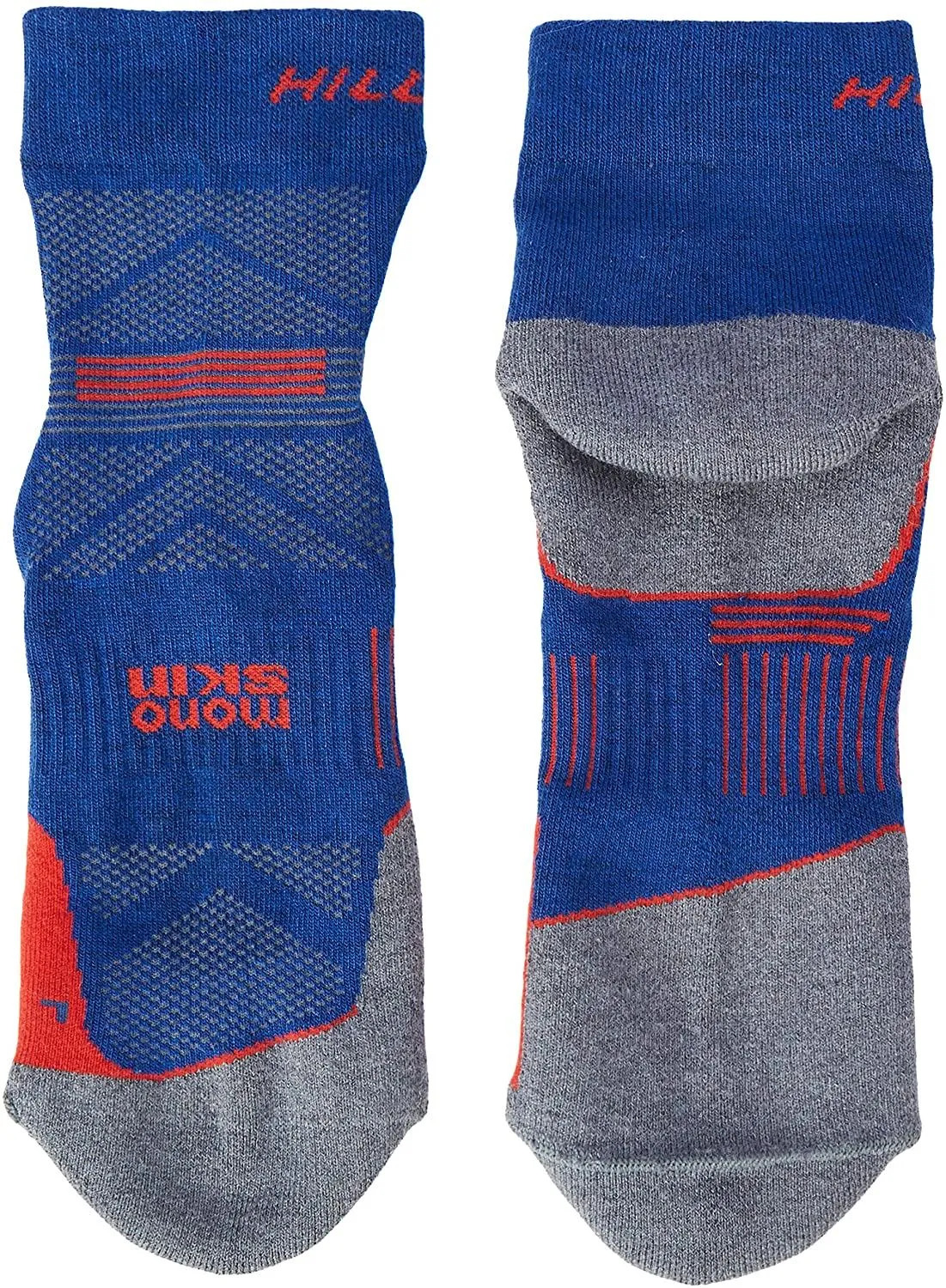 Hilly Mens Supreme Anklet Cushioned Sports Running Socks - Denim / Grey Marl